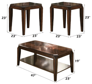 Acme Furniture Coffee/End Table Set, 3Pc Pk 80655