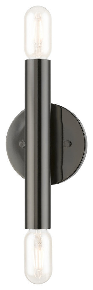 Copenhagen 2 Light Black Chrome ADA Sconce