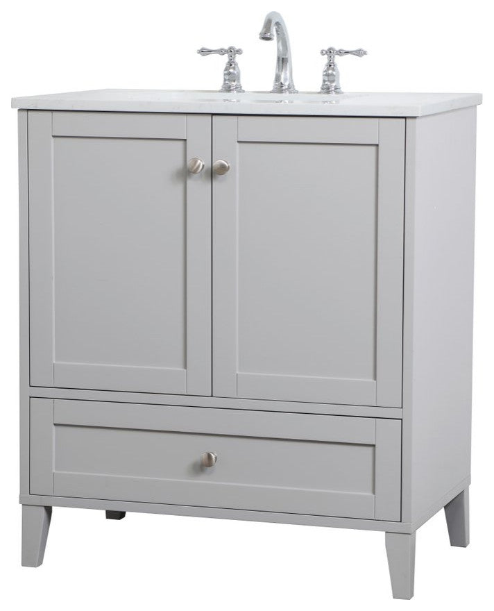 30" Single Bathroom Vanity, Gray