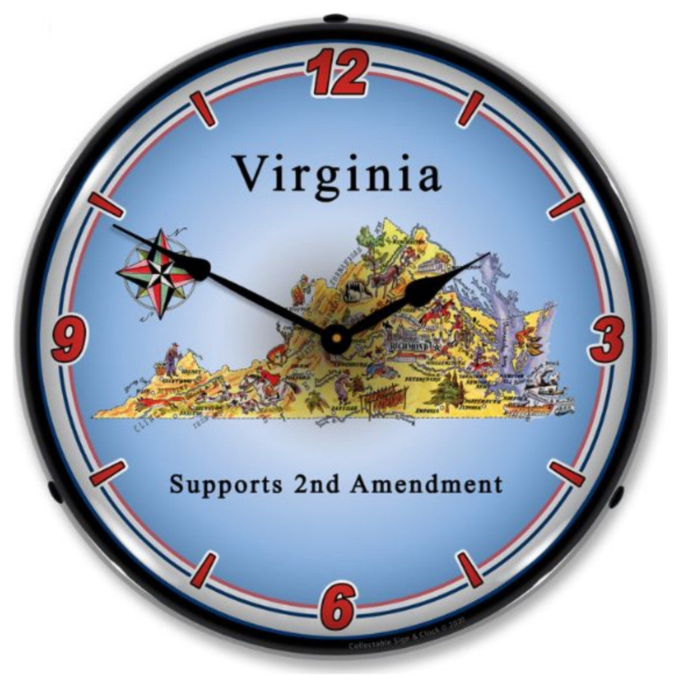 N20031069 Virginia Supports the 2nd Amendment Clock