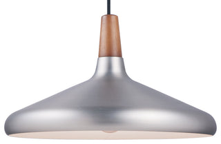Maxim 11354 Nordic 1 Light 15\" Wood / Aluminum Pendant - Walnut / Black