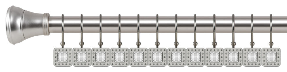 Utopia Alley Shower Hooks - Double Shower Curtain Rings for Bathroom, Brushed Nickel