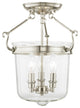 Livex 50483-35 3-Light Polished Nickel Ceiling Mount, Polished Nickel