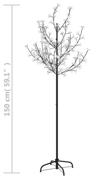 vidaXL Christmas Tree Artificial Tree with Cherry Blossom LEDs Colorful Light