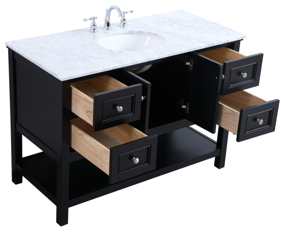 Matilda 48" Single Bathroom Vanity Set, Black