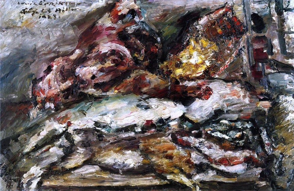 Lovis Corinth Meat and Fish at Hiller's Berlin Gallery Wrapped Canvas Print
