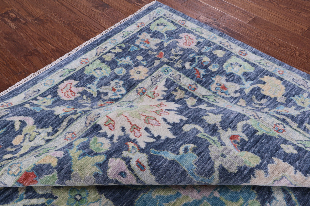 10' Square Handmade Turkish Oushak Wool Rug - Q14957
