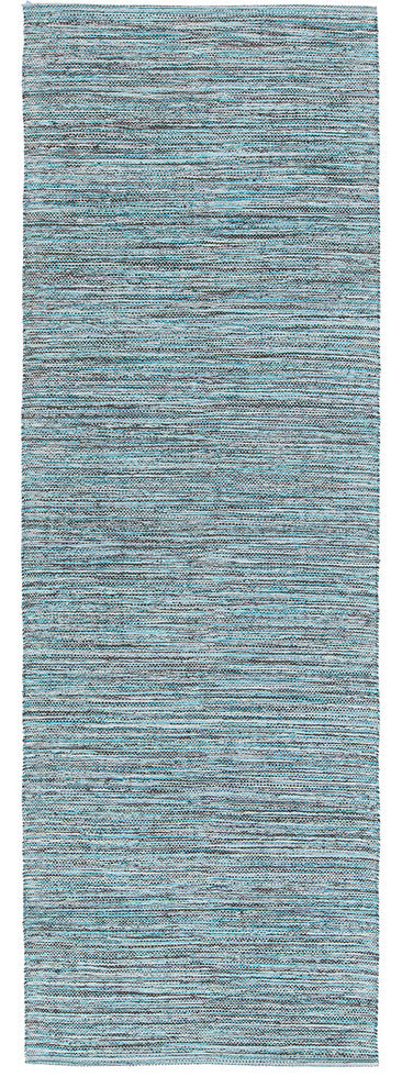 India Contemporary Area Rug, Blue, 2'6x7'6 Runner