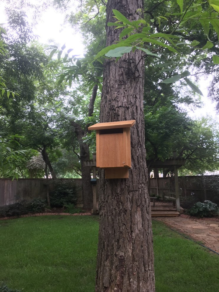 Bird House With Slotted Entry, Natural