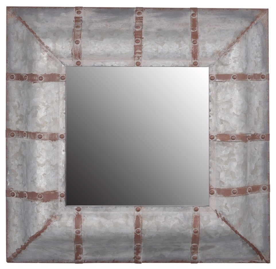 Benzara BM148587 Unadorned Rustic Framed Baldwin Mirror