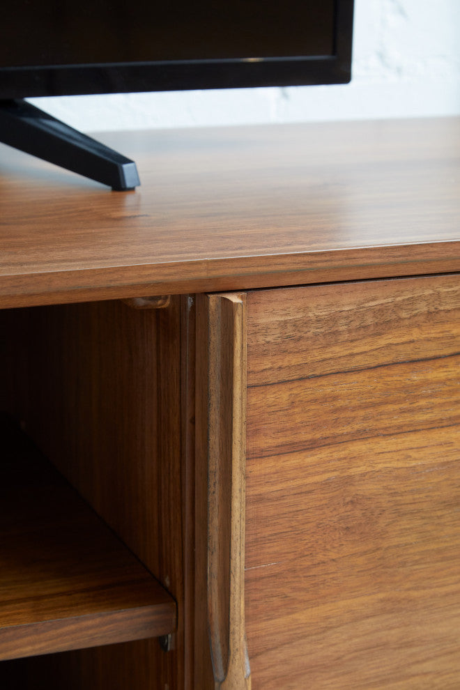 Walnut 3-Section Media Cabinet 63x24