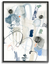 Abstract Shapes and Watercolor Linework Design16x20