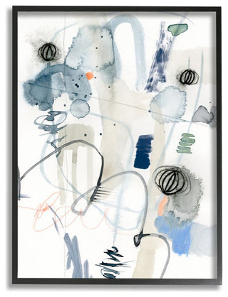 Abstract Shapes and Watercolor Linework Design16x20