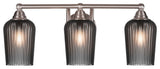 Paramount 3-Light Bath Bar, Brushed Nickel, 5" Smoke Textured Glass