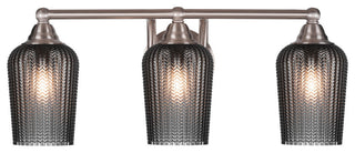Paramount 3-Light Bath Bar, Brushed Nickel, 5" Smoke Textured Glass