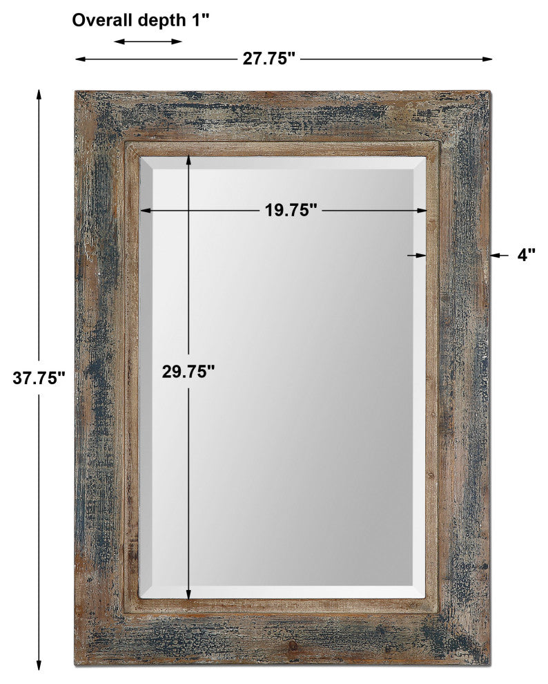 Uttermost Bozeman Distressed Blue Mirror