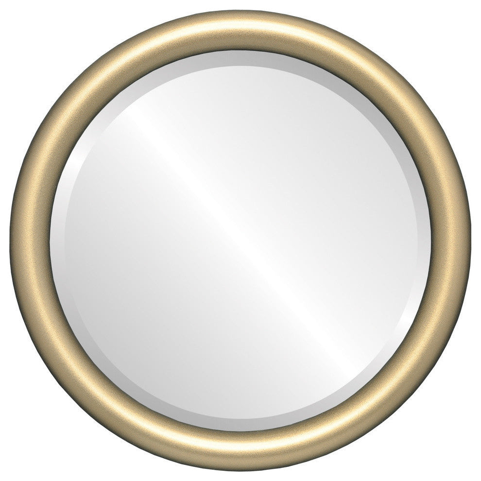Pasadena Framed Round Mirror, Gold Spray, 25"x25"