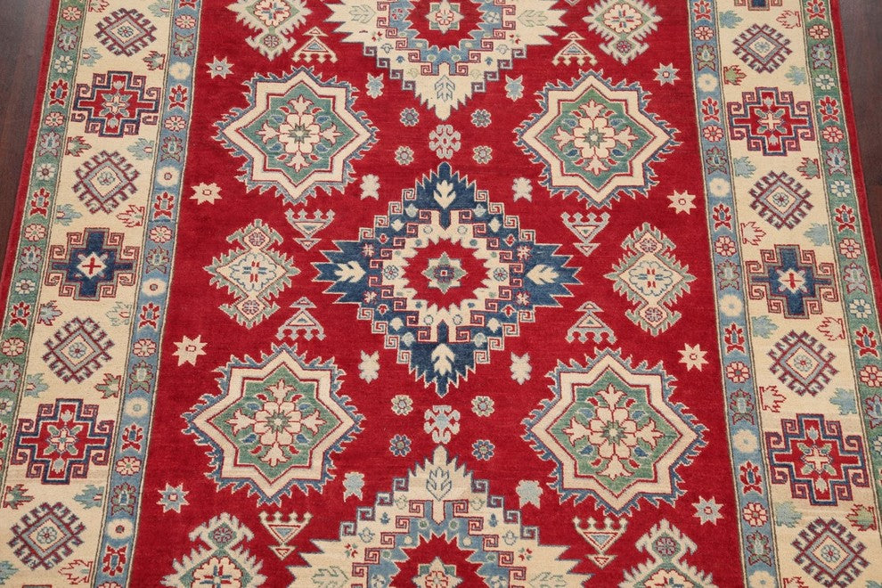 Super Kazak Pakistani HandKnotted Traditional Oriental Area Rug, Red 9'10"X 6'9"