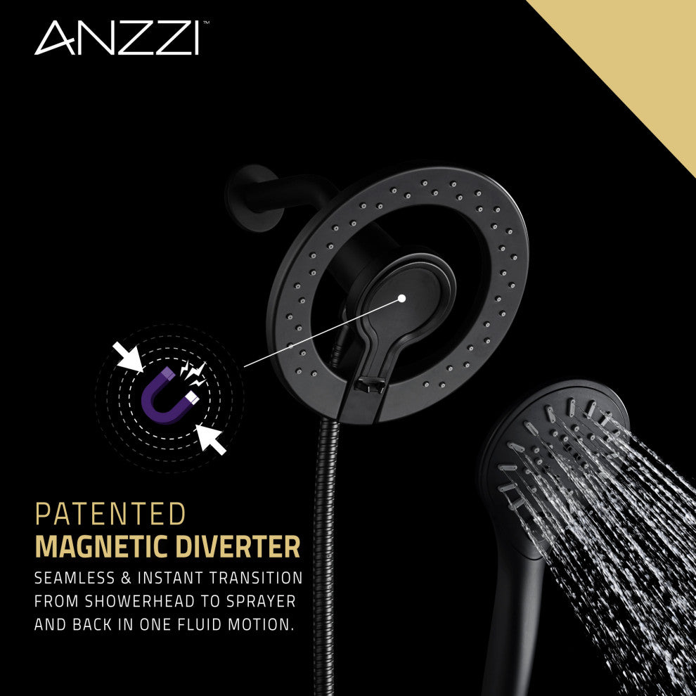 Valkyrie Two-in-One Magnetic Showerhead and Hand Sprayer, Matte Black