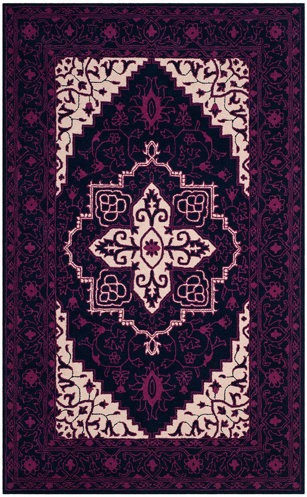 Safavieh Bellagio Blg597A Rug, Purple/Ivory, 2'3"x7'0" Runner