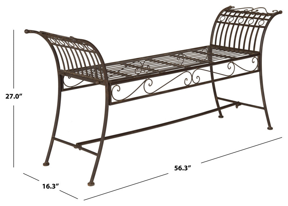 Safavieh Hadley Indoor-Outdoor Bench, Rustic Brown