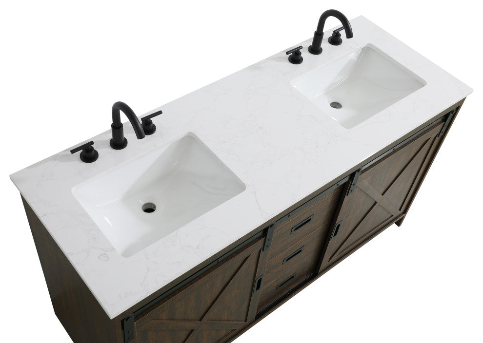 Home Living 60" Double Bathroom Vanity, Expresso