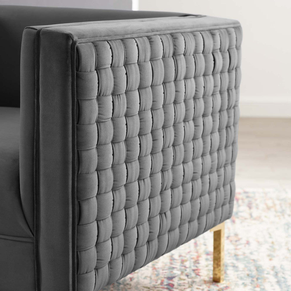 Armchair Accent Chair, Velvet, Dark Gray, Modern, Living Lounge Hospitality