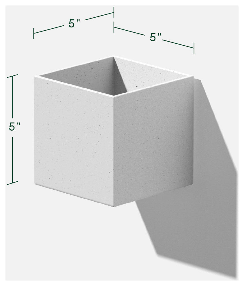 Veadek Geo Series Hanging 5" Planter, White, 5", 2 Pack