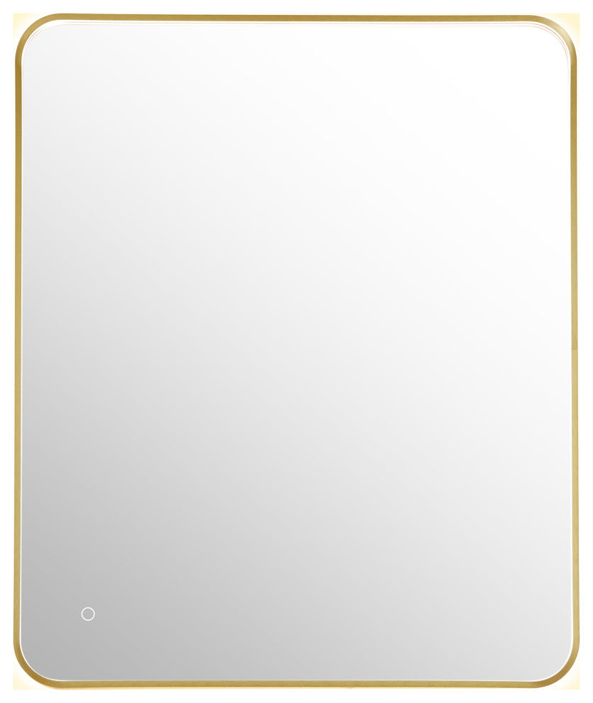 Dazzle Rectangular Bathroom/Vanity LED Lighted Wall Mirror, Brushed Gold, 36"