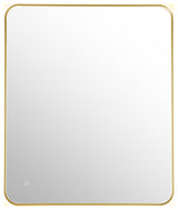 Dazzle Rectangular Bathroom/Vanity LED Lighted Wall Mirror, Brushed Gold, 36"