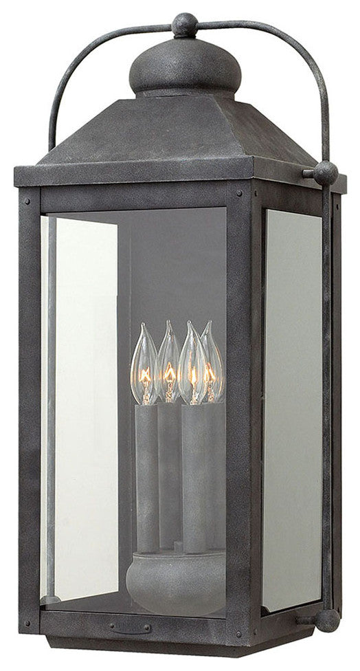 Hinkley Anchorage Large Wall Mount Lantern, Aged Zinc