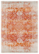 Harput Traditional Burnt Orange, Light Gray Area Rug, 3'11"x5'7"