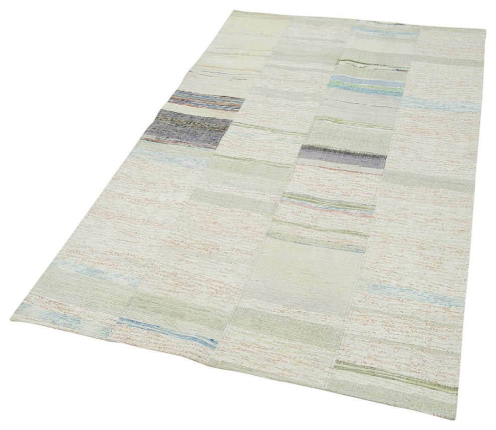 Rug N Carpet - Handmade Anatolian 4' 3'' x 6' 11'' Tribal Patchwork Kilim Rug
