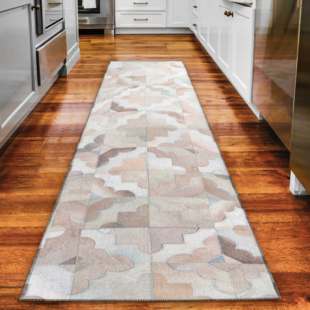 Indoor/Outdoor Stetson SS8 Linen Machine Washable 2'3" x 12' Runner Rug