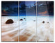 "Waves Flowing Over Boulders" Photo Metal Wall Art, 3 Panels, 36"x28"