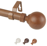 Lyndon 1" Diameter Curtain Rod, Chestnut, 28-48"