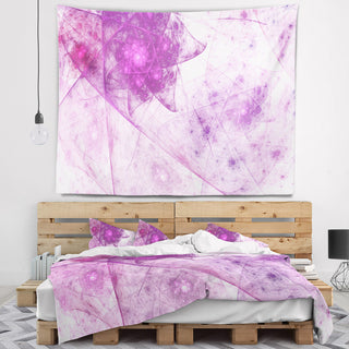 Light Purple Rotating Polyhedron Abstract Wall Tapestry, 60"x50"