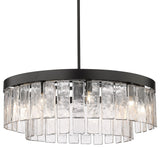 Golden Lighting 1768-9 Ciara 9 Light 27"W Waterfall Chandelier - Matte Black