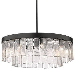Golden Lighting 1768-9 Ciara 9 Light 27"W Waterfall Chandelier - Matte Black
