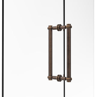 Contemporary 12" Twisted Accent Back to Back Shower Door Pull, Venetian Bronze