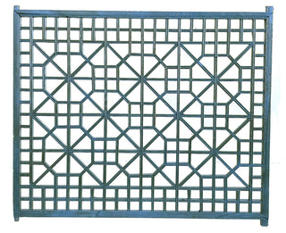 Vintage Rustic Gray Blue Grid Geometric Wood Wall Panel Hws4554