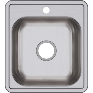 D117191 Dayton Stainless Steel 17" x 19" Drop-in Bar Sink, 1 Hole