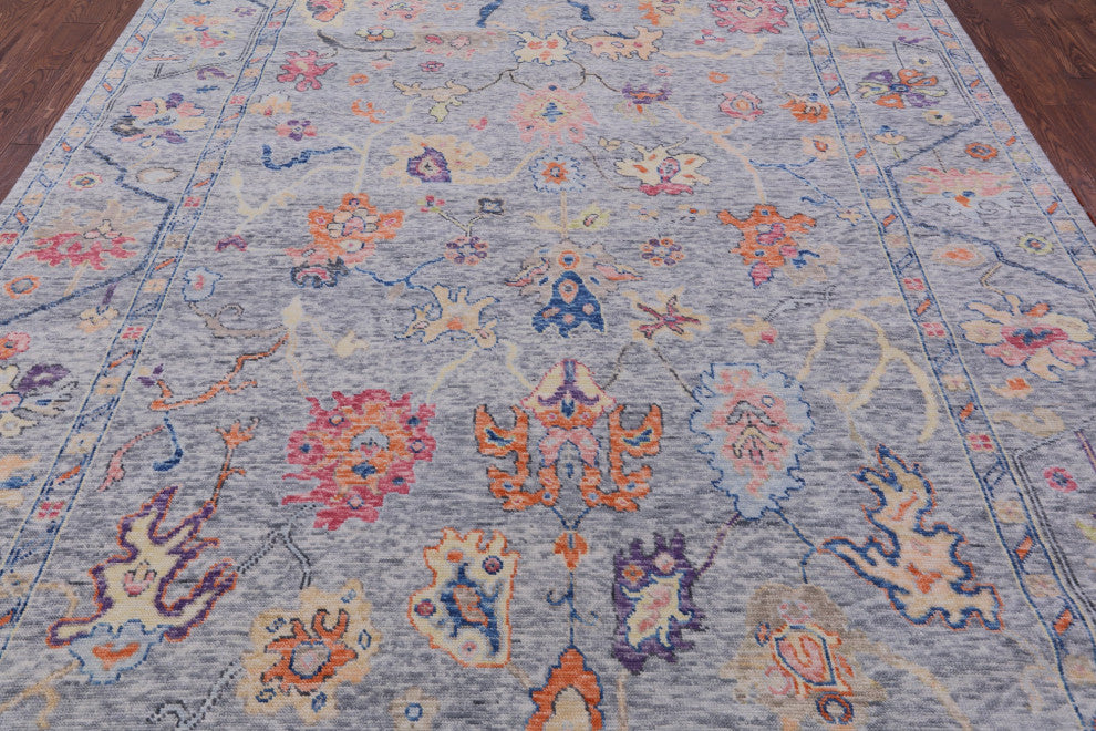 Turkish Oushak Handmade Wool Rug 9' 1" X 11' 11" - Q16131