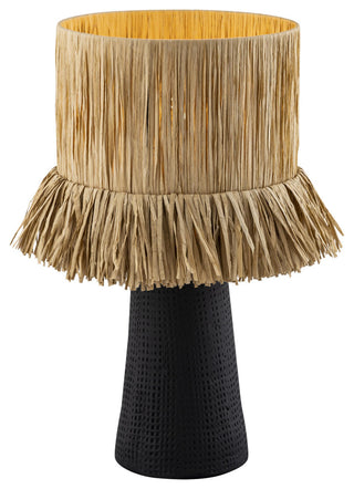 Amira Rafia Natural Table Lamp, Black,Natural