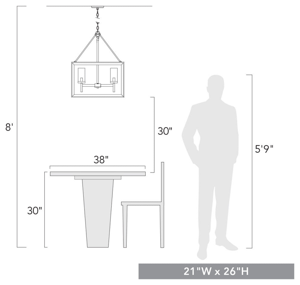 Smyth 4 Light Chandelier With Clear Glass Shade