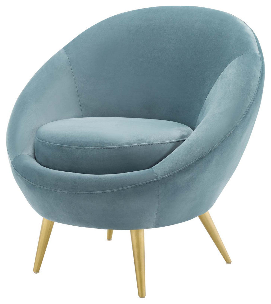 Accent Chair, Set of 2, Velvet, Metal, Blue, Modern, Living Lounge Hospitality