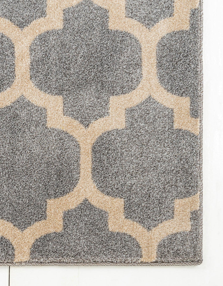 Rug Unique Loom Trellis Light Gray Rectangular 5' 0 x 8' 0