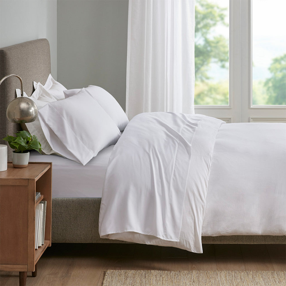 Sleep Philosophy Smart Cool Microfiber Sheet Set, White