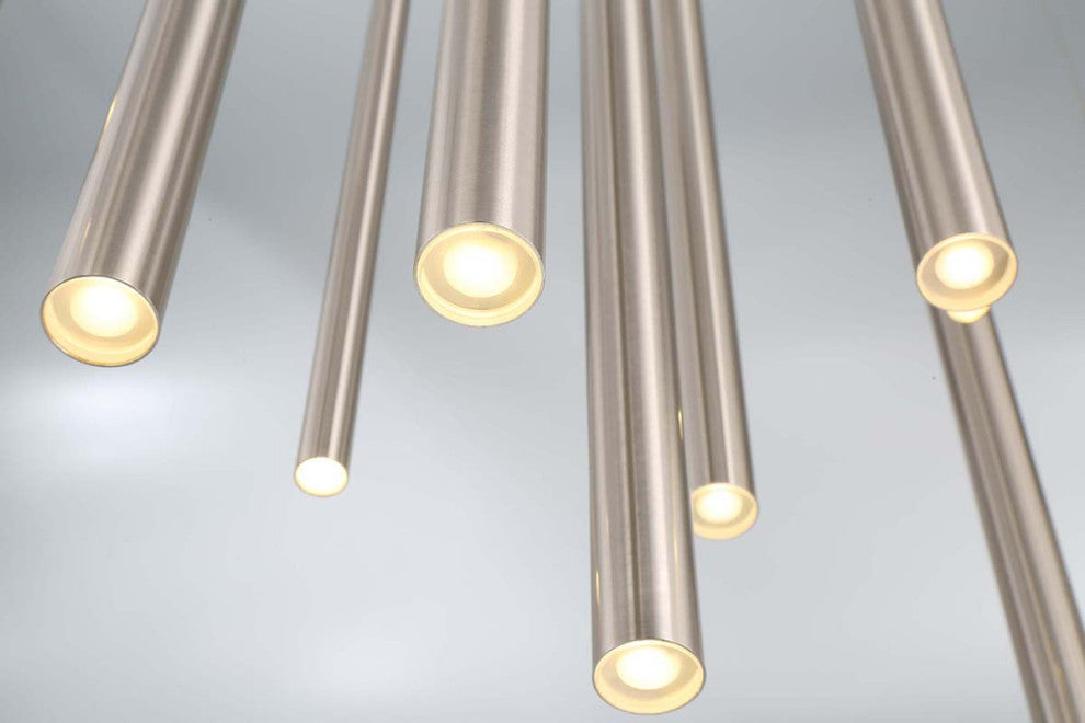Santana Clustered Tubes 18 LED Chandelier, Triple Finish