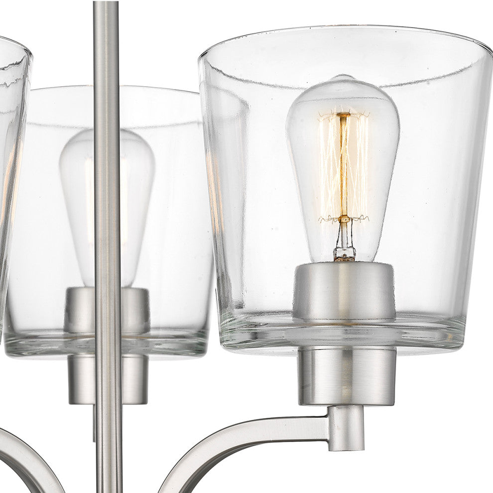 Evalon 3 Light 18" Brushed Nickel Chandelier